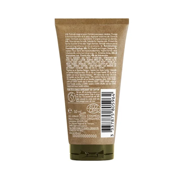 ACIANA BOTANICA - Crème Riche Hydratante Bio - Visage - Peaux Sensibles Normales à Sèches, 50ml