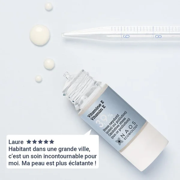ACTIF PUR - Vitamine E 3,9% - Stress Oxydatif Soleil ou Pollution - Visage, 15ml