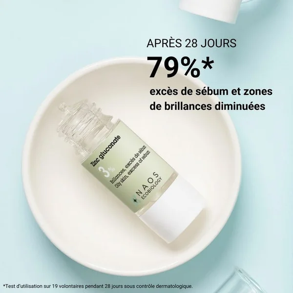 ACTIF PUR - Zinc Gluconate 3% - Brillances et Excès de Sébum - Visage, 15ml