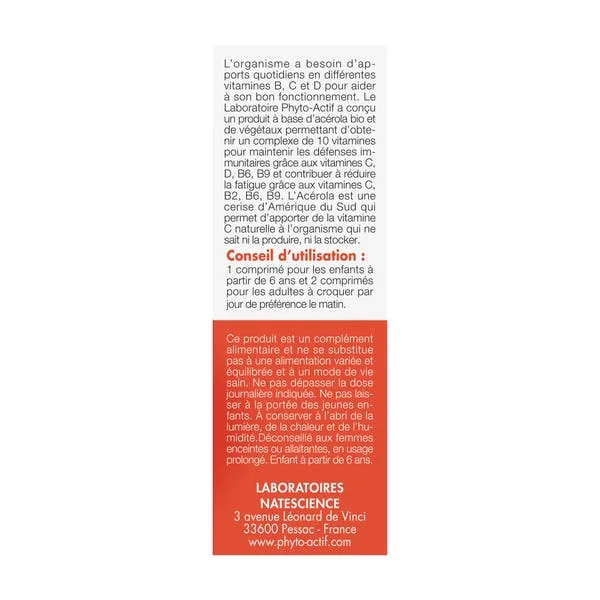 Acérola Bio 1000 + 10 vitamines