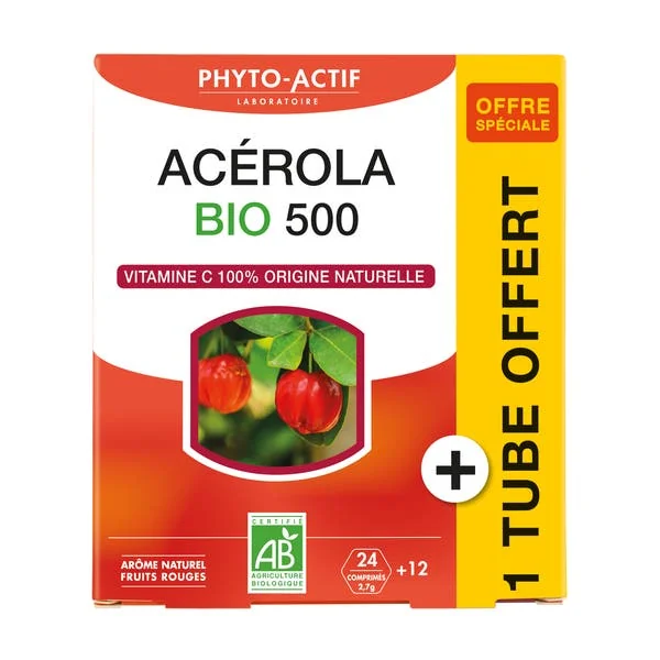 Acérola bio 500 + 1 tube offert