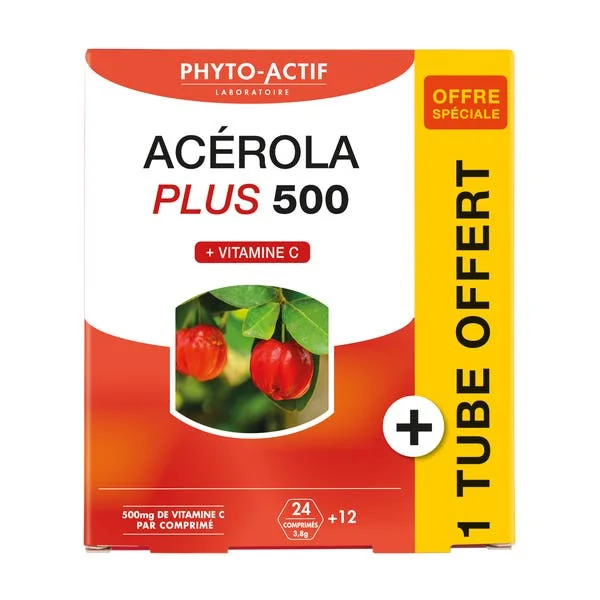 Acérola Plus 500 24 cps + 12 cps offerts