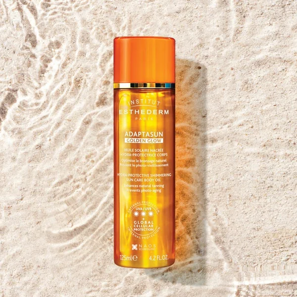 ADAPTASUN GOLDEN GLOW - Huile Solaire Nacrée Hydra-Protectrice - Corps - Tous Types de Peaux, 125ml