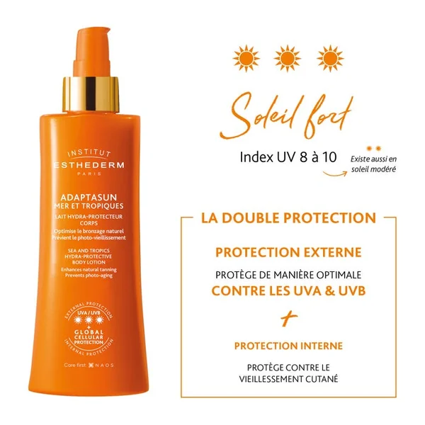 ADAPTASUN MER ET TROPIQUES - Lait Solaire Hydra-Protecteur Soleil Fort - Corps, 200ml