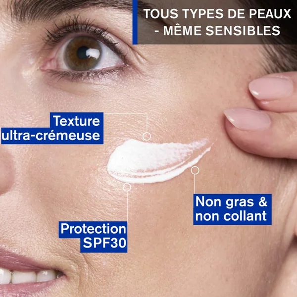 AGE LIFT - Crème de Jour Lissante Protectrice SPF30 - Tous Types de Peaux, 40ml