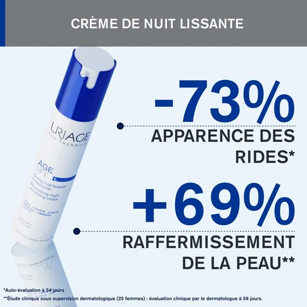 AGE LIFT - Crème de Nuit Lissante Revitalisante - Tous Types de Peaux, 40ml