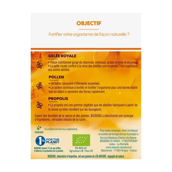 Ampoules Fortifiant - Gelée Royale - Pollen - Propolis - bio