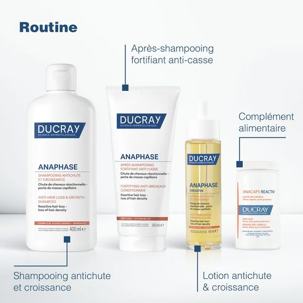 ANAPHASE - Shampooing Anti-Chute Anti-Affinement - Chute de Cheveux Chronique, Cheveux Affinés, Clairsemés, 400ml