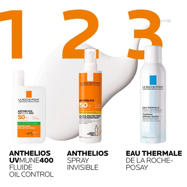 ANTHELIOS UVMUNE 400 - SPF50+ Fluide Solaire Visage Matifiant Avec Parfum, Peaux Mixtes à Grasses, 50ml