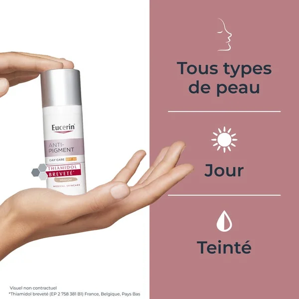 ANTI-PIGMENT - Soin de Jour Teinté Medium SPF30 - Visage - Tous Types de Peaux, 50ml