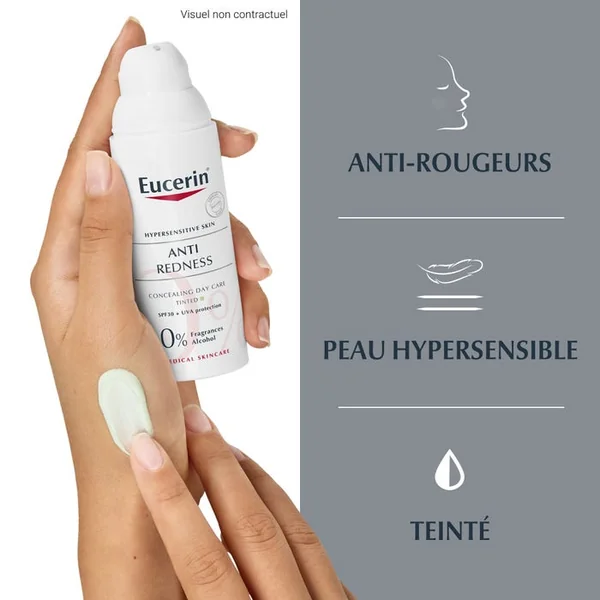 ANTI-ROUGEURS - Soin de Jour Correcteur Teinté SPF30 - Visage - Peaux Hypersensibles, 50ml