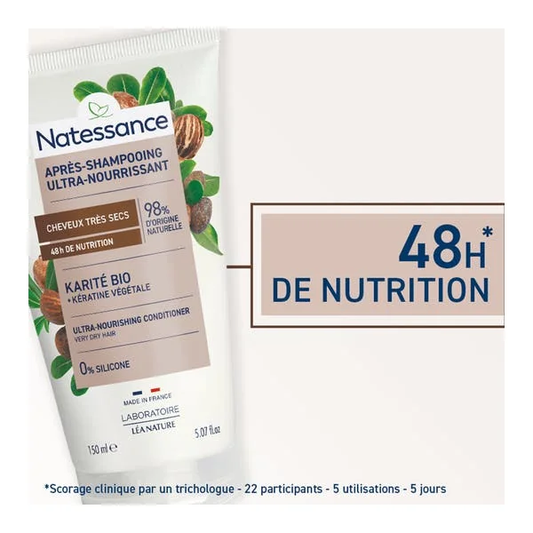Après-shampooing ultra-nourrissant Karité bio et Kératine végétale