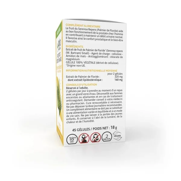 ARKOGÉLULES - Serenoa Repens Palmier de Floride Prostate Débit Urinaire, 45 gélules