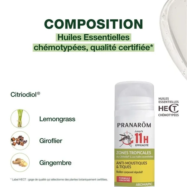 AROMAPIC - Roller Corporel Répulsif Anti-Moustiques & Tiques, 75ml