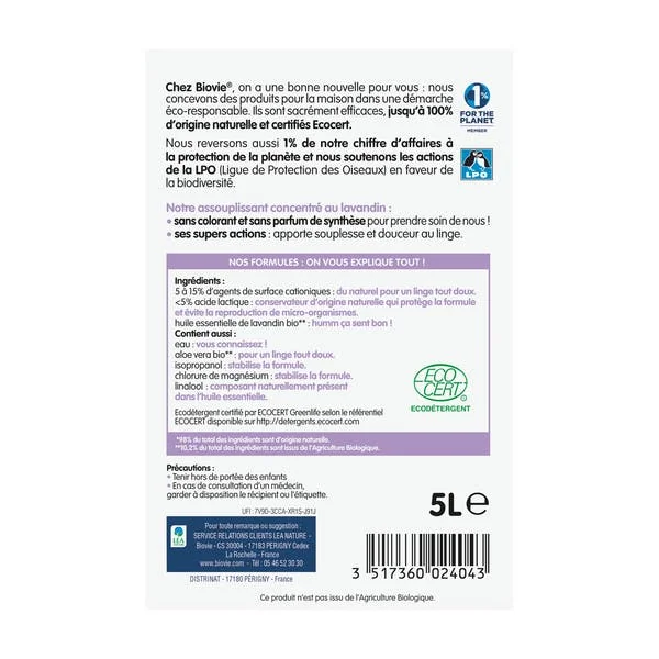 Assouplissant concentré Lavandin - 200 lavages - Grand Format