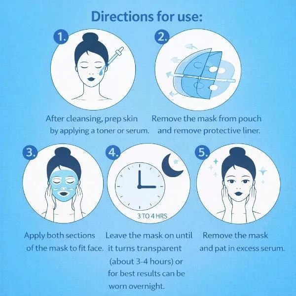 BAR - Masque Hydrogel Profond à l'Acide Hyaluronique - Visage - Tous Types de Peaux, 38g