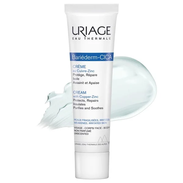 BARIÉDERM-CICA - Crème Réparatrice au Cuivre-Zinc - Visage et Corps - Peaux Fragilisées et Irritées, 40ml