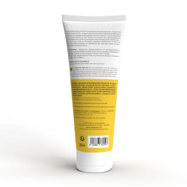 Baume Corps Réparateur au Miel de Manuka Bio - Peaux Sèches et Sensibles, 200ml