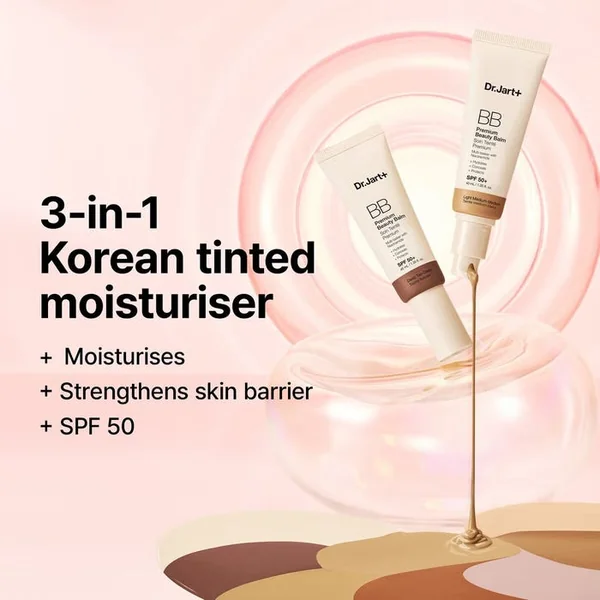 Baume de Beauté Premium - BB Crème SPF50 - 02 Teinte Medium Claire - Tous Types de Peaux, 40ml