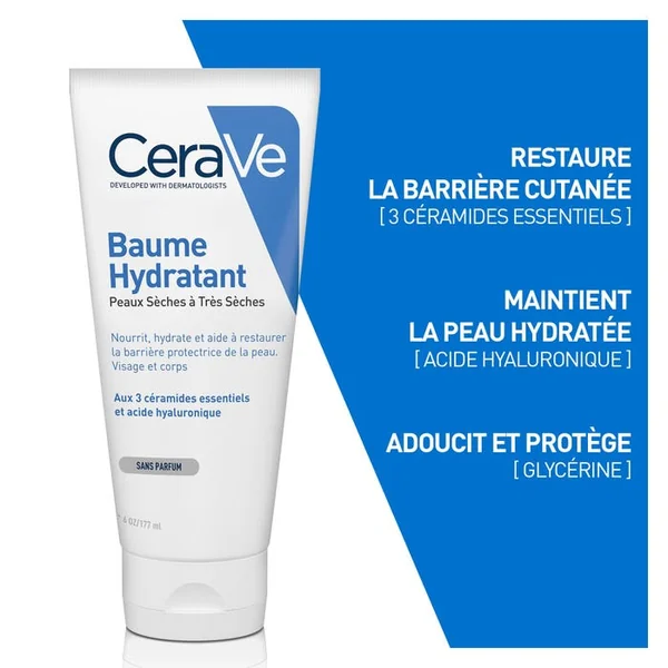 Baume Hydratant Visage et Corps Pour les Peaux Sèches à Très Sèches, 177ml