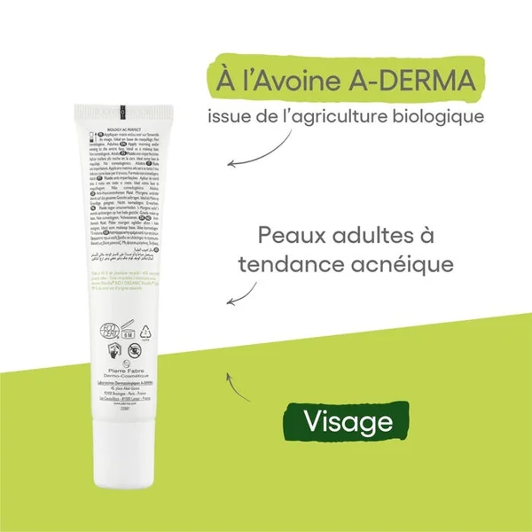 BIOLOGY AC PERFECT - Fluide Anti-Imperfections Anti-Marques Bio - Visage - Peaux Adultes à Tendance Acnéique, 40ml