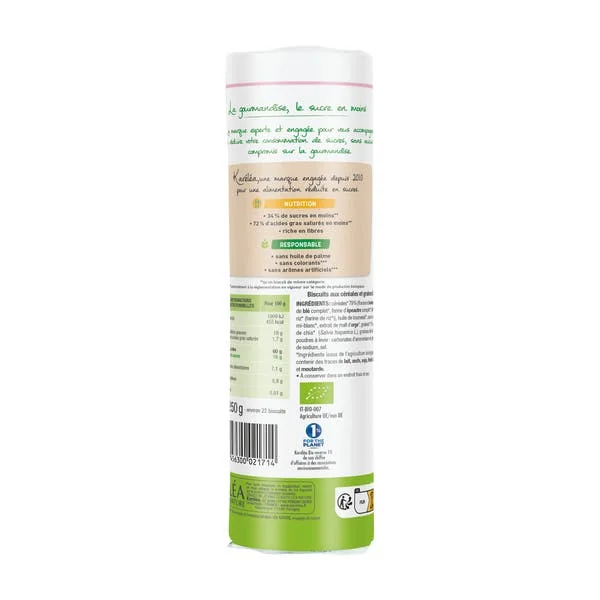 Biscuits aux céréales et graines réduits en sucres - Bio