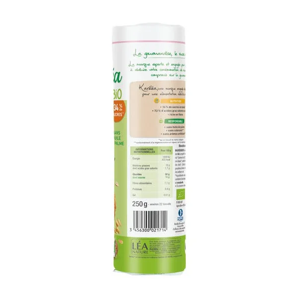 Biscuits aux céréales et graines réduits en sucres - Bio