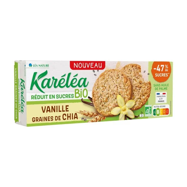 Biscuits Vanille graines de Chia Bio Réduits en sucres
