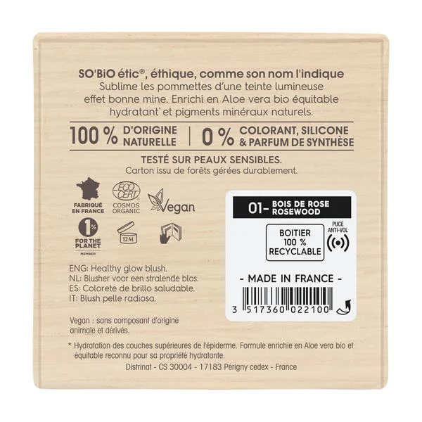 Blush bonne mine, Teint Divin - 01 Bois de rose