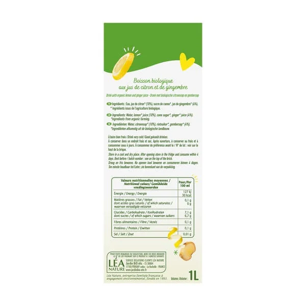 Boisson Citron Gingembre