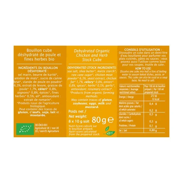 Bouillon cube bio poule