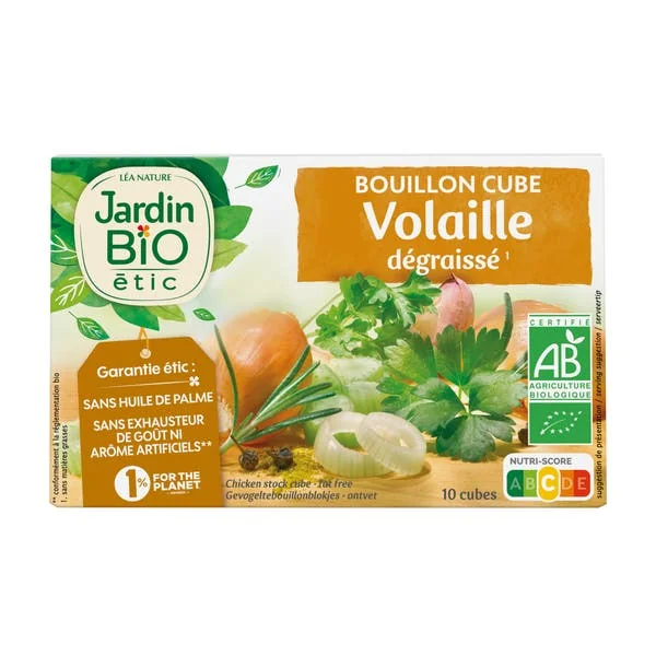 Bouillon cube bio volaille dégraissé