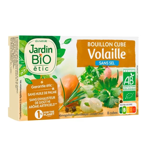 Bouillon cube volaille bio sans sel