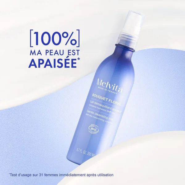 BOUQUET FLORAL - Lait Démaquillant Douceur Bio - Visage - Peaux Sèches, 200ml