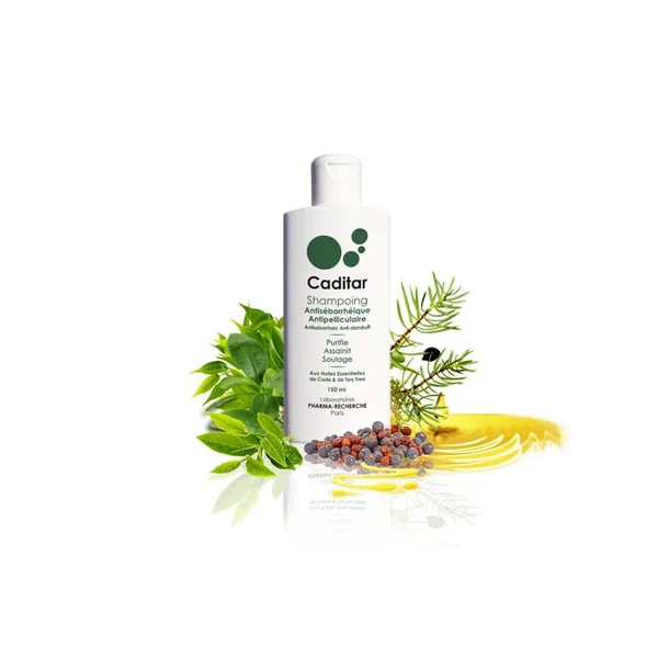 CADITAR - Shampooing Anti-Séborrhéique Anti-Pelliculaire - Cheveux et Cuir Chevelu Gras avec Pellicules, 150ml