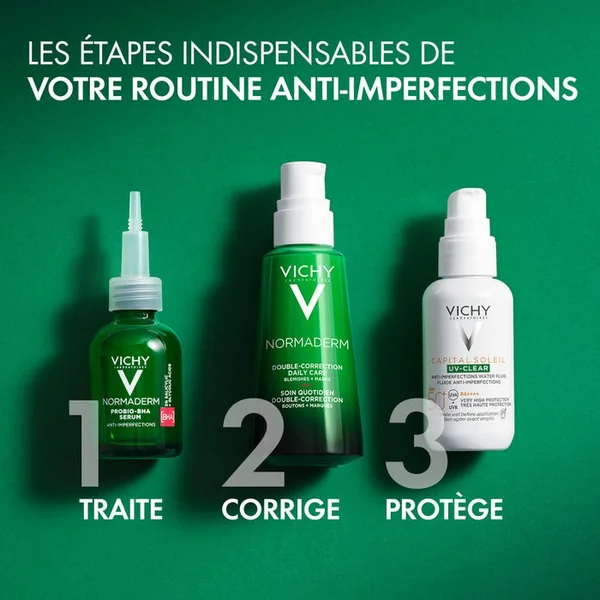 CAPITAL SOLEIL UV-CLEAR - SPF50+ Fluide Solaire Anti-Imperfections, Peau Grasse ou Tendance Acnéique, 40ml