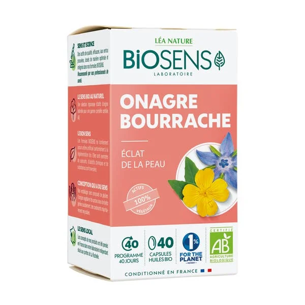 Capsule Onagre Bourrache Eclat de la peau 40 caps
