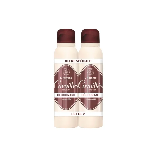 Cavaillès Homme Déodorant Fraîcheur 48H Lot de 2 x 150 ml