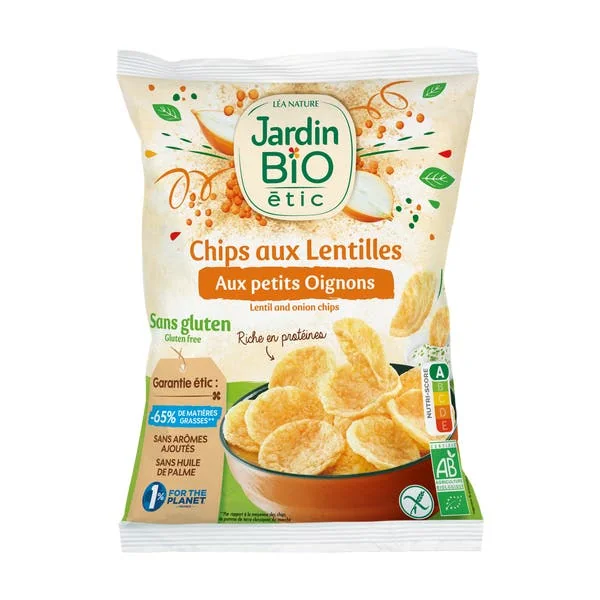 Chips de lentilles aux petits oignons - bio