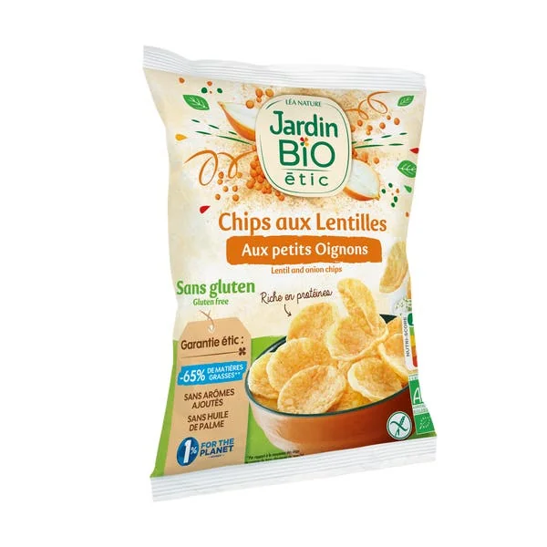 Chips de lentilles aux petits oignons - bio