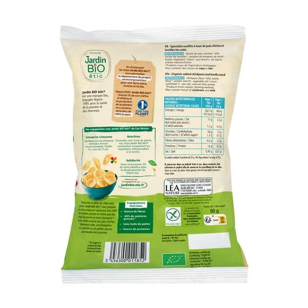 Chips de pois chiche à la pointe de sel sans gluten - bio