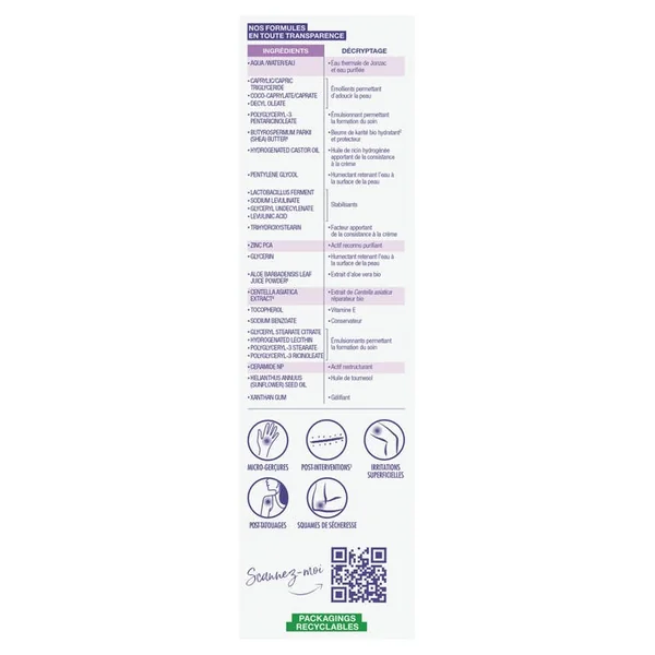 CICA+ - Crème Réparatrice Apaisante Bio - Visage et Corps - Peaux Irritées, 100ml
