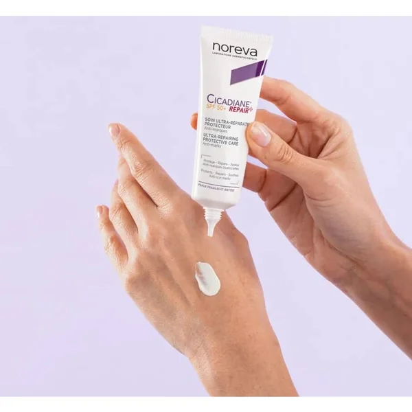 CICADIANE REPAIR+ - Soin Ultra Réparateur Protecteur SPF50+ - Visage et Corps - Peaux Fragiles et Irritées, 40ml