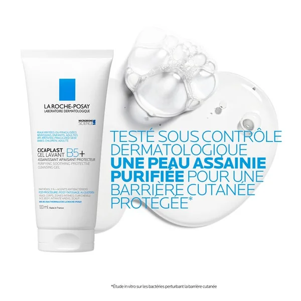 CICAPLAST B5+ - Gel Lavant Moussant Assainissant Apaisant - Visage, Corps, Cuir Chevelu, 100ml