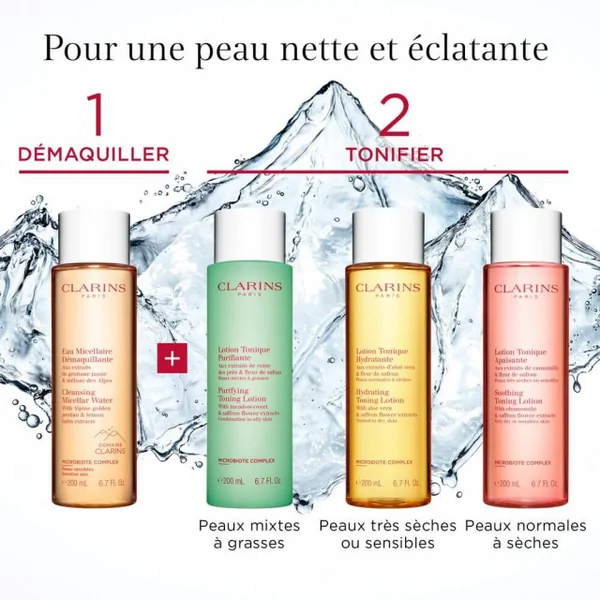 Clarins - Eau Micellaire Démaquillante Aux extraits de gentiane jaune & mélisse des Alpes