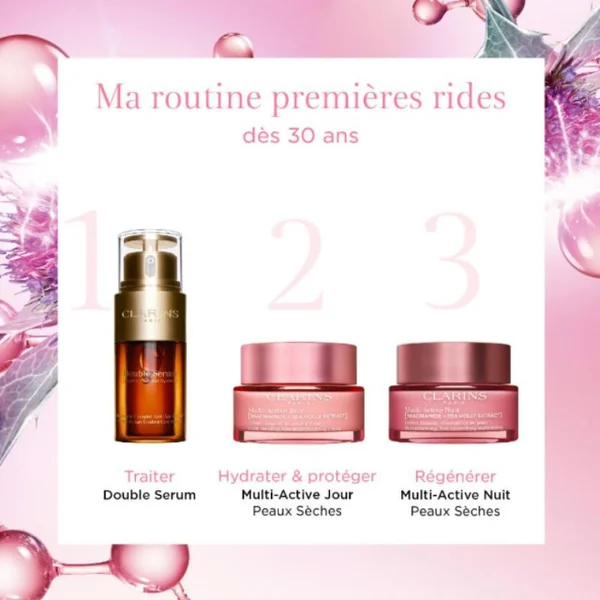 Clarins - Multi-Active Nuit Peaux Sèches Crème lissante, rénovatrice de peau