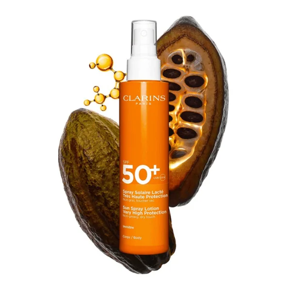 Clarins - Spray Solaire Lacté Très Haute Protection SPF 50+ Corps - Non grasse, non collante