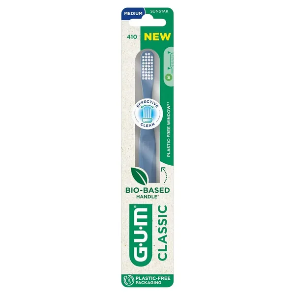 CLASSIC 410 - Brosse à Dents Biosourcée Medium 20/100 Coloris Aléatoire