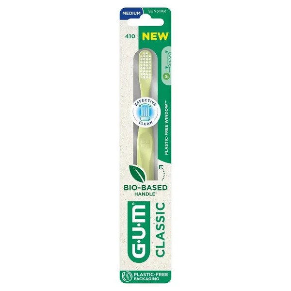 CLASSIC 410 - Brosse à Dents Biosourcée Medium 20/100 Coloris Aléatoire