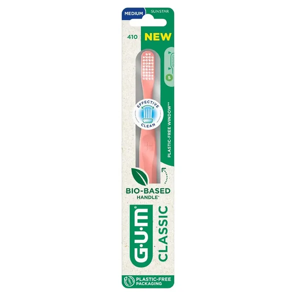 CLASSIC 410 - Brosse à Dents Biosourcée Medium 20/100 Coloris Aléatoire